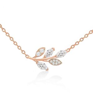 MINUTIAE Vine Shape Pendant Necklace Chain Bracelet And Earring Jewellery Combo Set With Solitaire Crystal Diamond For Women and Girls