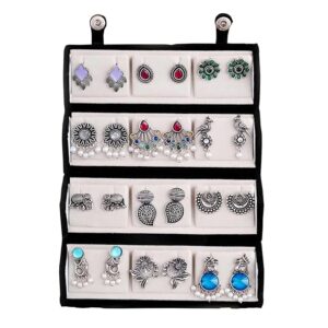 UBS Oxidized Designer Stud Earrings Set of 12 with Folding Jewelry Box | Traditional & Modern Earring Set for Women & Girls