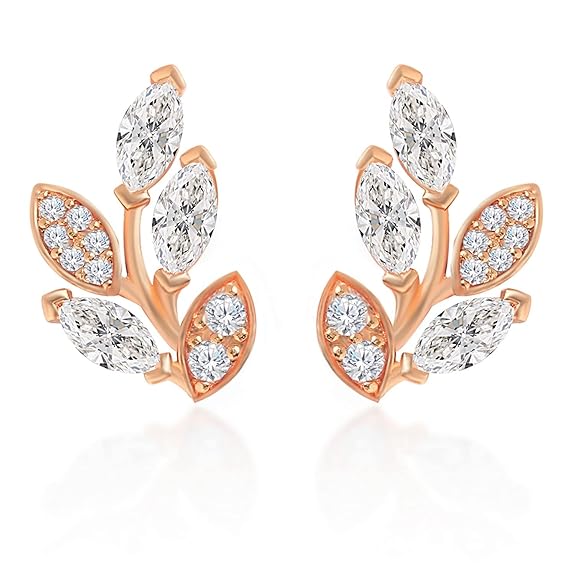 MINUTIAE Vine Shape Pendant Necklace Chain Bracelet And Earring Jewellery Combo Set With Solitaire Crystal Diamond For Women and Girls - Image 5